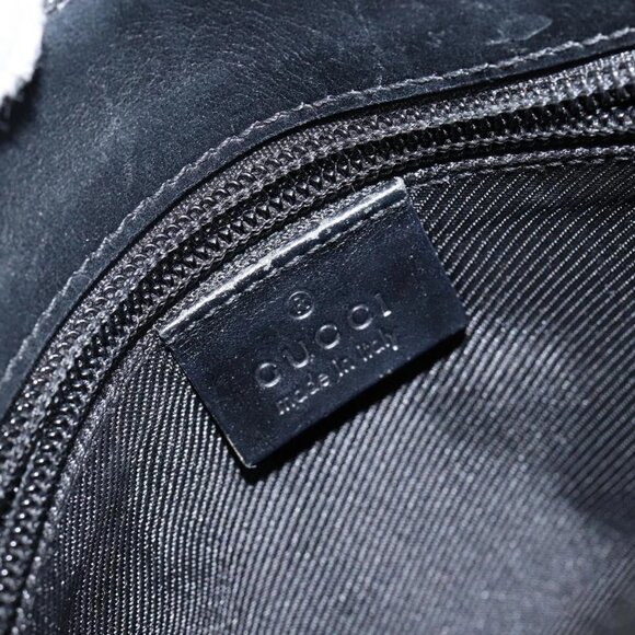 GUCCI GG Canvas Jackie Shoulder Bag Black Silver Auth - Picture 13 of 16